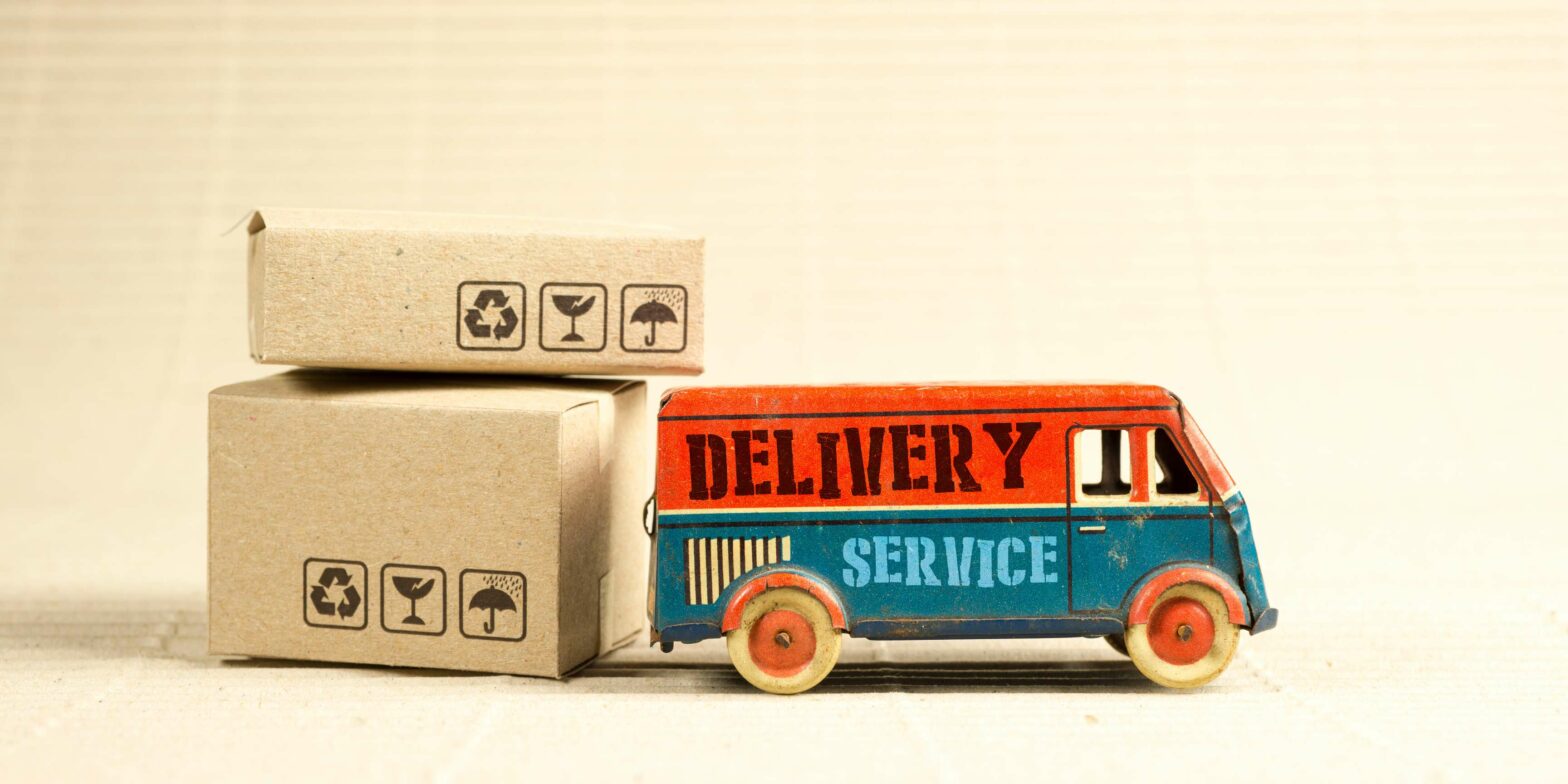 Delivery truck and boxes